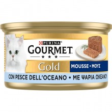 Purina Gourmet Gold Mousse Gatto con Pesce Dell'Oceano, 24 Lattine da 85 g