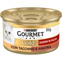 Gourmet Gold da 24 lattine 85g umido per Gatti Purina gusto Tacchino e Anatra