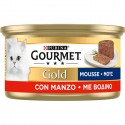 Purina Gourmet Gold Mousse cibo umido Gatto con manzo, 24 Lattine da 85 g