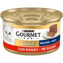 Purina Gourmet Gold Mousse cibo umido Gatto con manzo, 24 Lattine da 85 g