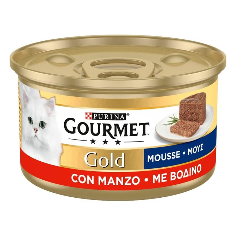 Purina Purina Gourmet Gold Mousse cibo umido Gatto con manzo, 24 La...