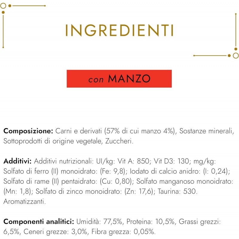 Purina Purina Gourmet Gold Mousse cibo umido Gatto con manzo, 24 La...