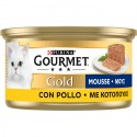 Purina Gourmet Gold Mousse cibo umido Gatto con pollo, 24 Lattine da 85 g