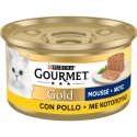 Purina Gourmet Gold Mousse cibo umido Gatto con pollo, 24 Lattine da 85 g