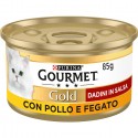 Gourmet Gold da 24 lattine 85g umido per Gatti Purina gusto di pollo e fegato