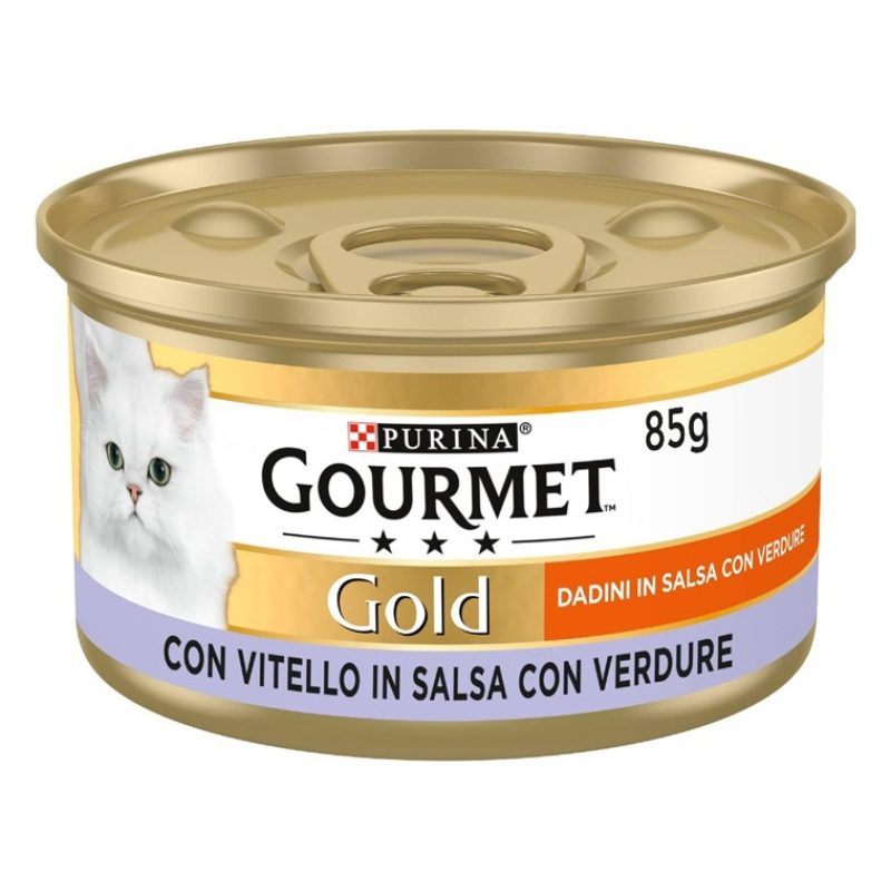 Purina Gourmet Gold da 24 lattine 85g umido Gatti Purina vitello in...