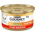 Gourmet Gold Tortini con Manzo 85 gr 24 scatolette gatto gatti cibo umido