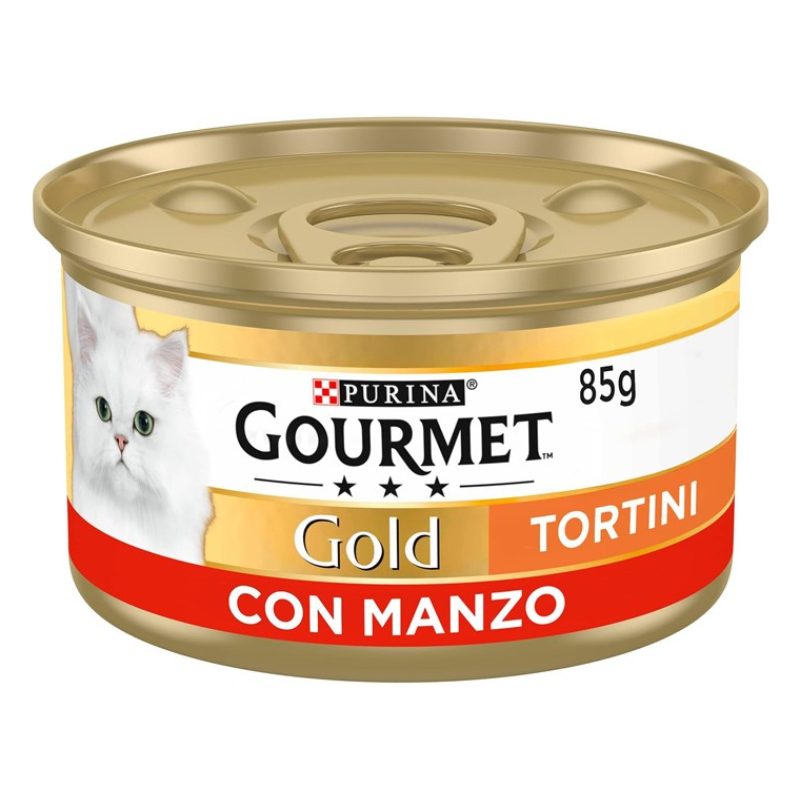 Purina Gourmet Gold Tortini con Manzo 85 gr 24 scatolette gatto gat...