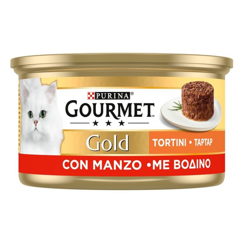 Purina Gourmet Gold Tortini con Manzo 85 gr 24 scatolette gatto gat...