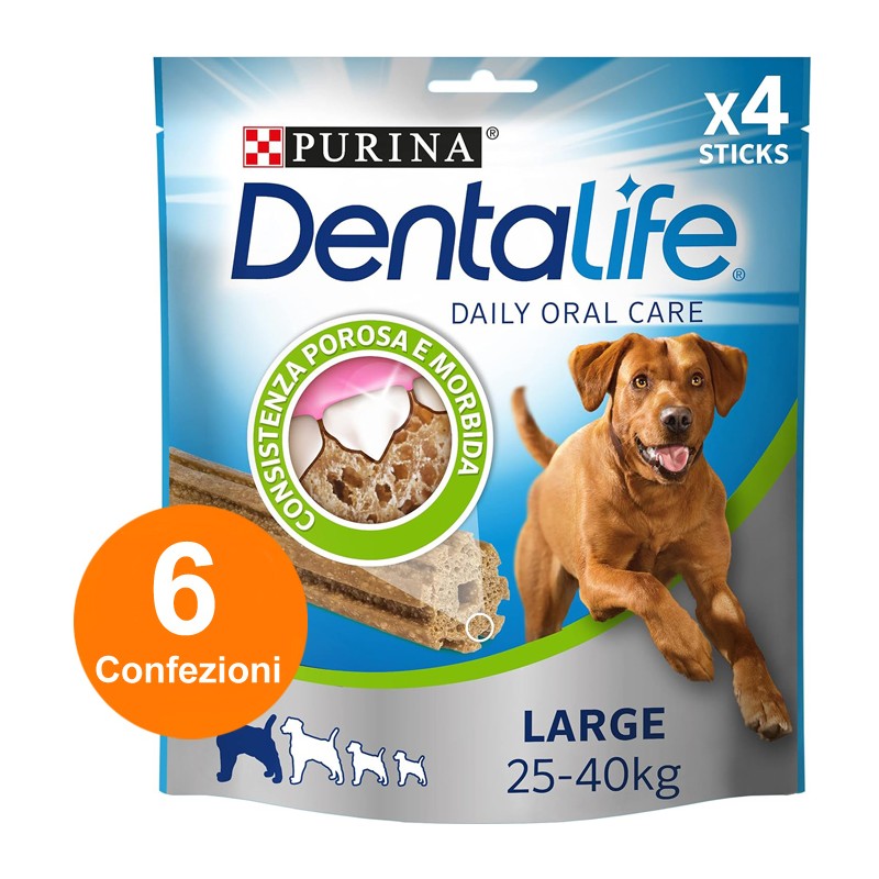 Purina Dentalife igiene orale cane pulisce denti 24 Sticks cani taglia grande