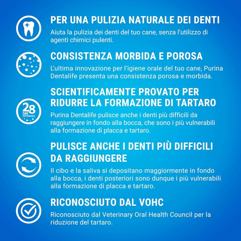 Purina Purina Dentalife igiene orale cane 42 Sticks pulisce denti c...