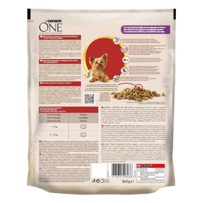 Purina Purina One mini delicate crocchette per cani small con salmo...