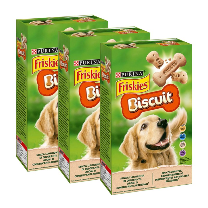 Biscotti per cani FRISKIES Biscuits crocchette per cani adulti DOG Snack 3x650gr