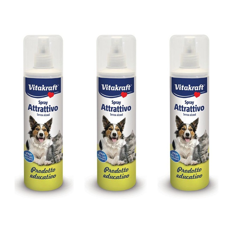 VITAKRAFT Spray attrattivo per cani e gatti senza alcool educativo 3 x 250ML