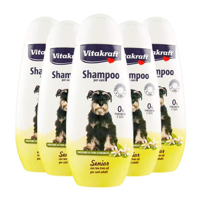 Vitakraft Pet Shampoo per cani senior con tea tree oil 6 flaconi da 250 ML