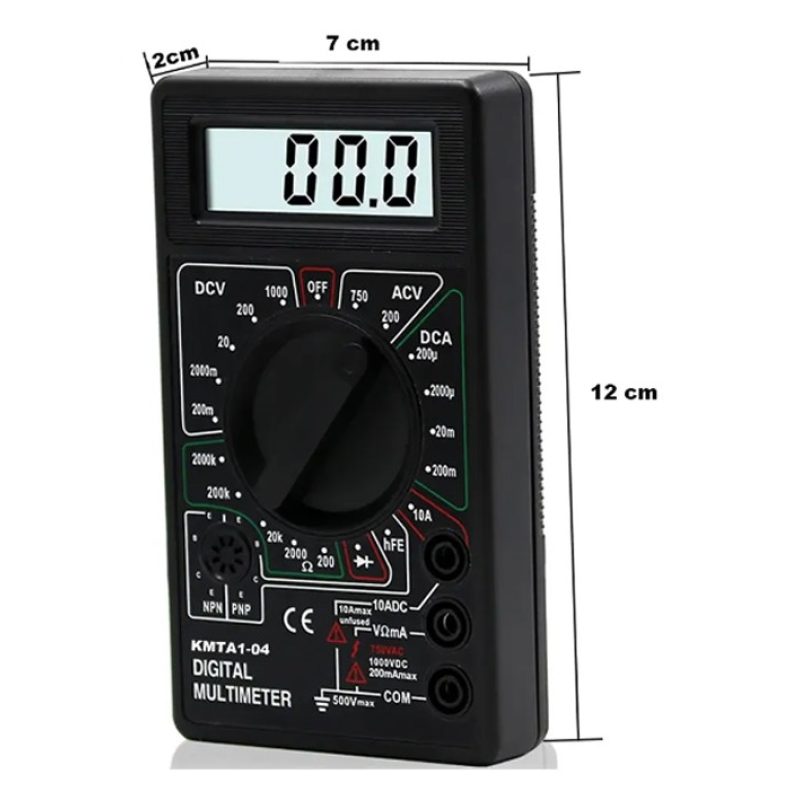 Kmt Style Multimetro Digitale Tester Professionale Tascabile con Ca...