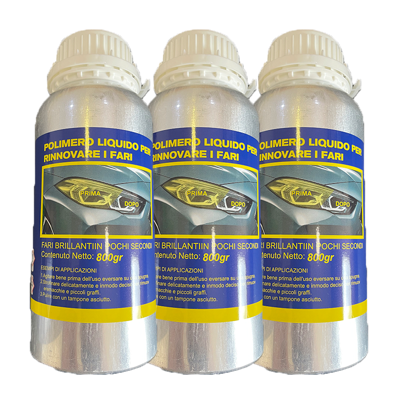 3x Polimero liquido 800 gr per lucidatura fari auto kit Ricarica ri...
