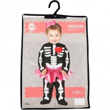 Costume vestito travestimento carnevale halloween bambino scheletro 18-24 mesi