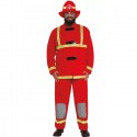 Costume da pompiere carnevale uomo adulto M/L travestimento vigile del fuoco