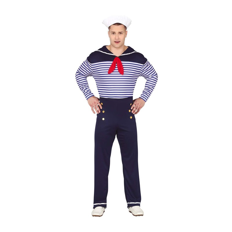 Costume da Marinaio Uomo Vestito Carnevale Vestito Marina travestimento M/L