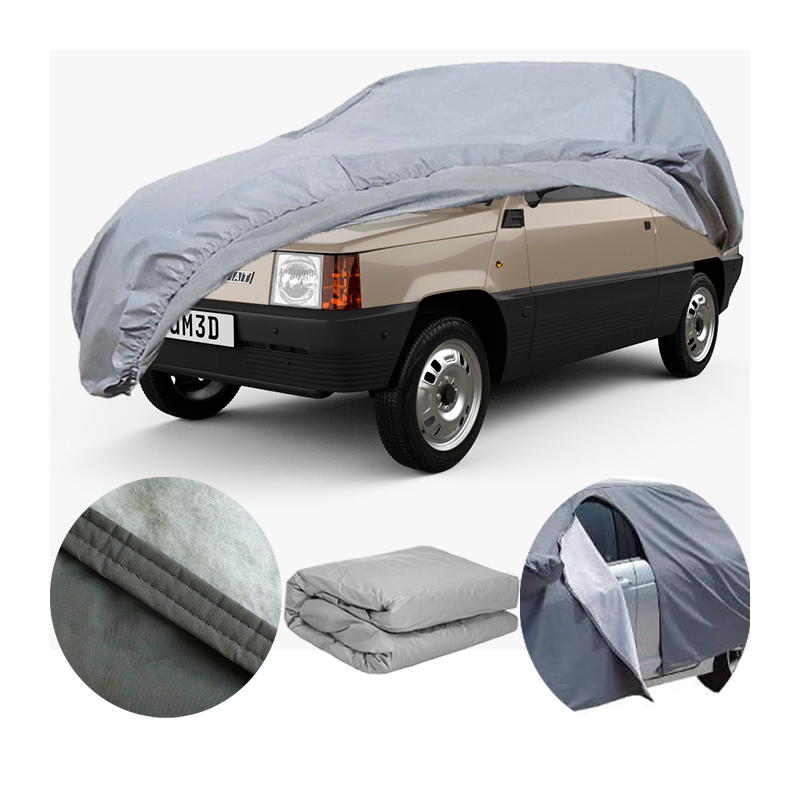 Telo copri auto copriauto felpato impermeabile con zip per fiat Panda 30 750