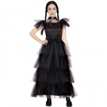 Costume da Mercoledì Addams vestito ragazza 14-16 anni halloween Carnevale
