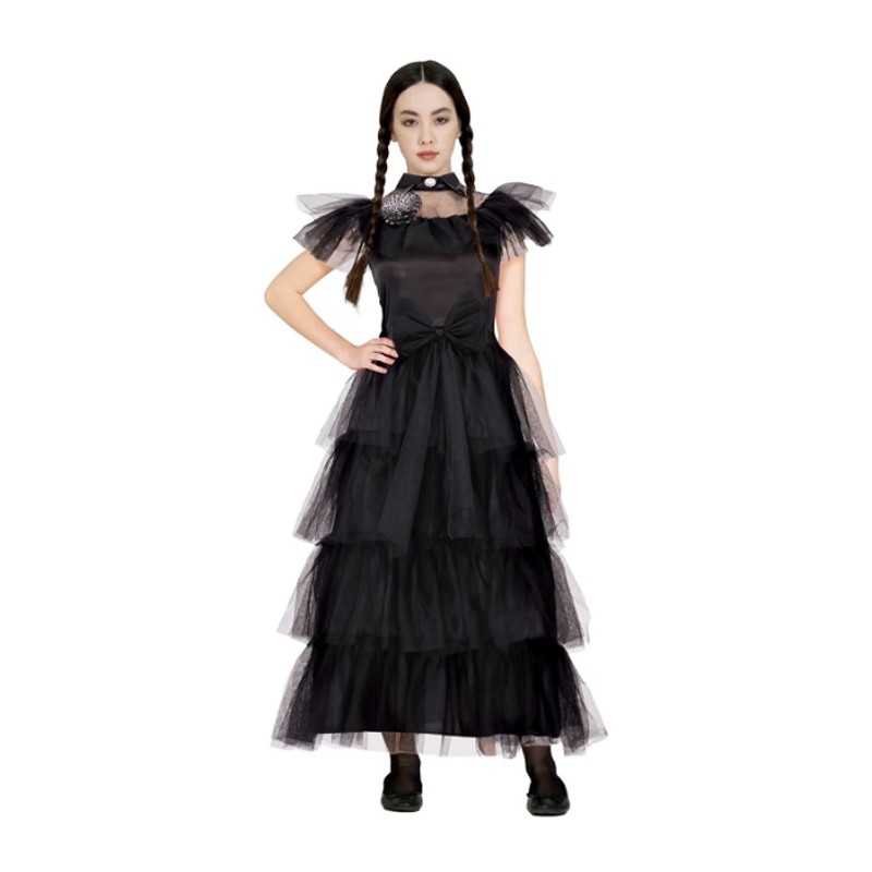 Costume da Mercoledì Addams vestito ragazza 14-16 anni halloween Carnevale