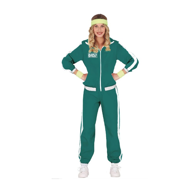 Fiestas Guirca Costume Verde Squid Game Giocatore Carnevale Halloween donna
