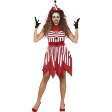 Costume da pagliaccio assassino clown killer carnevale Halloween donna Horror