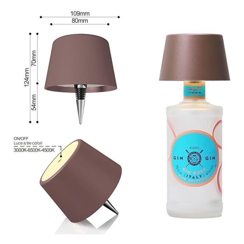 MU Lampada led con tappo per bottiglie di vino ricaricabile USB tou...