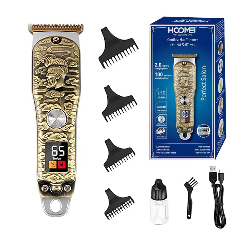 Taglia capelli professionale regola barba rasoio oro elettrico retro display