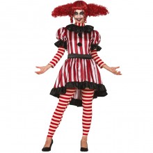 Costume da pagliaccio assassino clown killer donna carnevale Halloween Horror