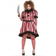 Costume da pagliaccio assassino clown killer donna carnevale Halloween Horror