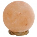 Lampada di sale rosa dell'Himalaya 3.25 Kg con base in legno forma di sfera
