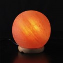 Lampada di sale rosa dell'Himalaya 3.25 Kg con base in legno forma di sfera