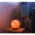 Lampada di sale rosa dell'Himalaya 3.25 Kg con base in legno forma di sfera