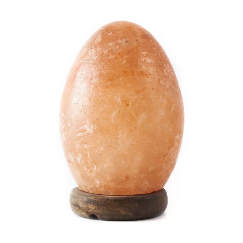 Lampada di sale rosa dell'Himalaya 3.2 Kg con base in legno forma ovale