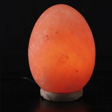 Lampada di sale rosa dell'Himalaya 3.2 Kg con base in legno forma ovale
