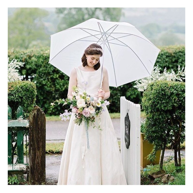 Ombrello bianco matrimonio cerimonia sposa elegante 2 PZ decorazion...
