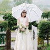 Ombrello bianco matrimonio cerimonia sposa elegante 2 PZ decorazion...
