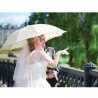 Ombrello bianco matrimonio cerimonia sposa elegante 2 PZ decorazion...