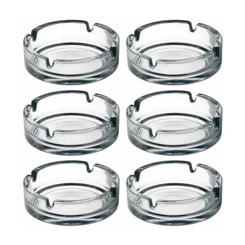6x Posacenere In Vetro Da Esterno Casa Ufficio Camera Fumatori Ristorante Bar
