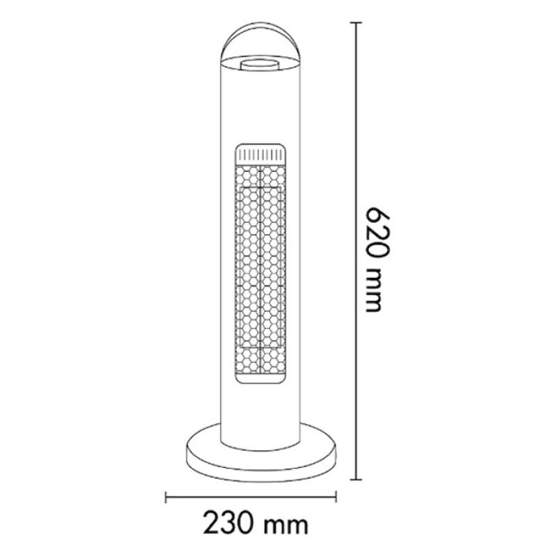 HOOMEI Stufa Elettrica al carbonio Oscillante 600W Temperatura Rego...