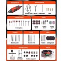 Kit mini trapano 211 pezzi smerigliatrice rotante 240W fresa utensile rotativo
