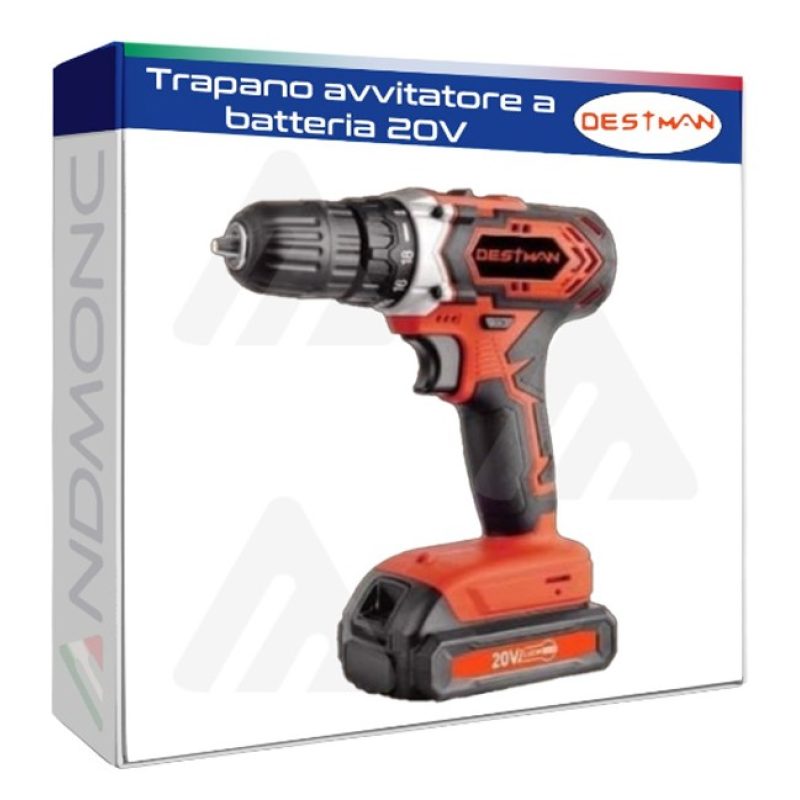 DESTMAN Trapano Avvitatore a doppia Batteria a litio 20V 1500mah ma...