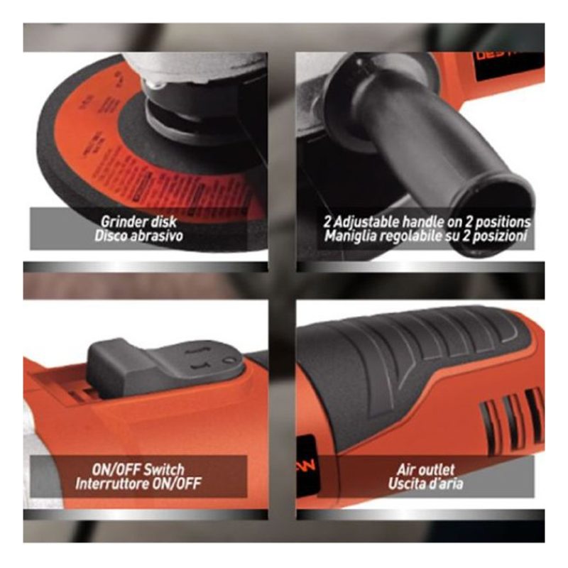 DESTMAN Smerigliatrice Angolare elettrica 500W Disco 115 mm 11000 R...