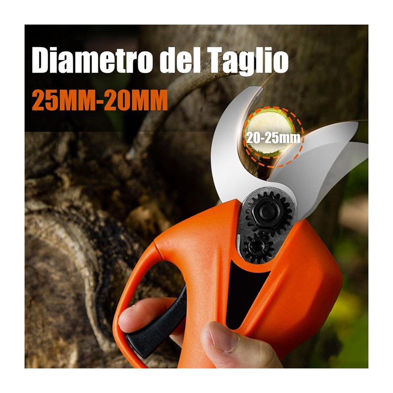 DESTMAN Forbice a batteria da potatura cesoia 20V 1.5AH Taglio 25mm...
