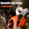 DESTMAN Forbice a batteria da potatura cesoia 20V 1.5AH Taglio 25mm...