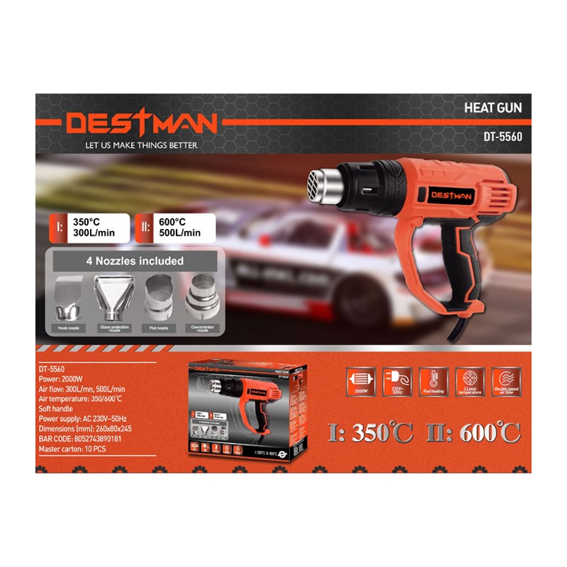 DESTMAN Pistola Termica 450-600 gradi sverniciatore Aria Calda 2000...
