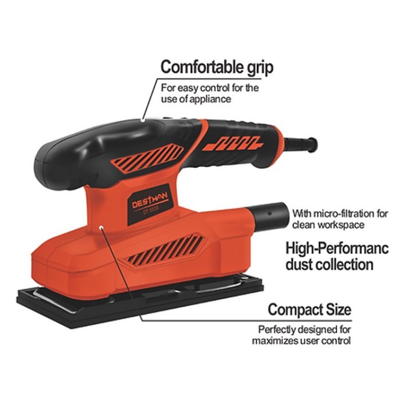 DESTMAN Levigatrice Palmare elettrica 150W per legno con aspiratore...